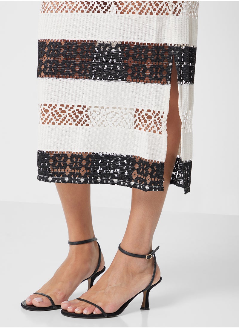 VERO MODA High Waist Crochet Skirt  - Image 3