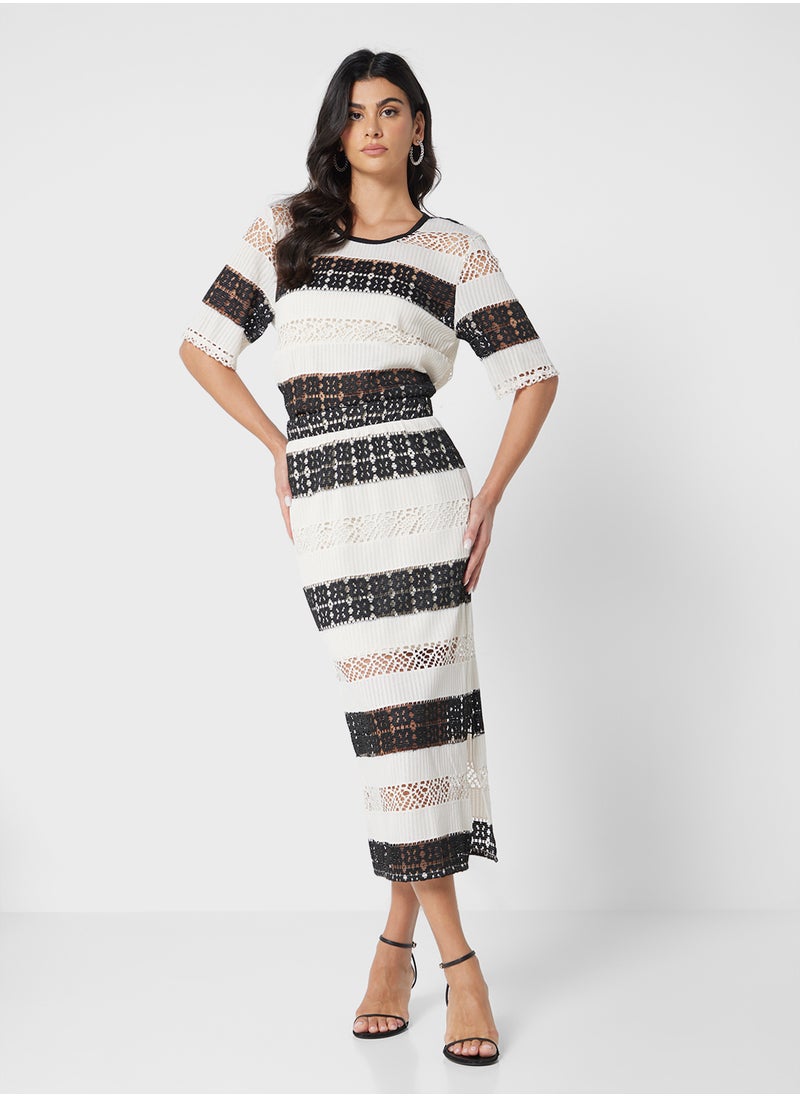 VERO MODA High Waist Crochet Skirt  - Image 4