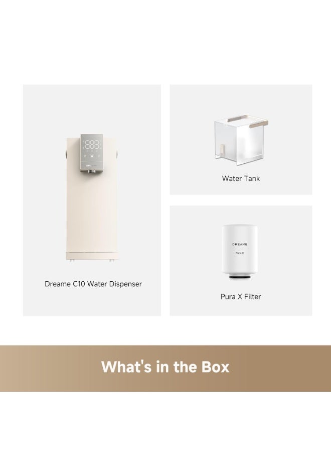Dreame C10 Hot & Cold Water Dispenser, 2250W FlashHot Heating & CoolCore Cooling, Quadruple Filtration + UV Sterilization, 7 Temperatures/3 Volumes, 2.7L Tank, Installation-Free for Home/Office ZJM50-C10 Black - Image 2