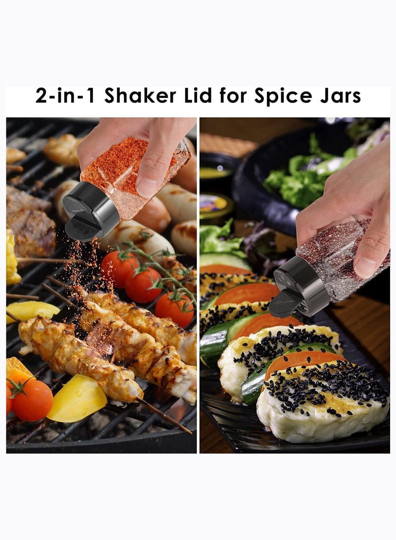 Spice Jars with Labels, 4 oz Glass Spice Jars with Lids, Spice Box set with Stickers, Collapsible Funnel, Pens (24 PCS Bamboo Lid) (12 PCS Black Shaker Lid) - Image 5