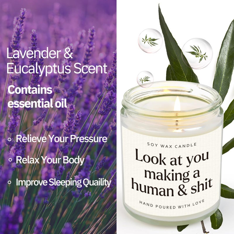 GoMelley Funny New Mom Gifts, Handmade Scented Lavender Candle for New Mom for After Birth, First Mothers Day Gifts for New Moms, Postpartum Gift for Moms, Soy Wax Candle, 7 Oz - Image 5