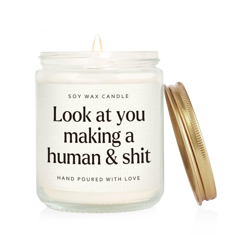 GoMelley Funny New Mom Gifts, Handmade Scented Lavender Candle for New Mom for After Birth, First Mothers Day Gifts for New Moms, Postpartum Gift for Moms, Soy Wax Candle, 7 Oz - Image 1