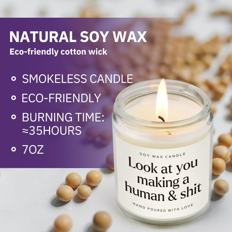 GoMelley Funny New Mom Gifts, Handmade Scented Lavender Candle for New Mom for After Birth, First Mothers Day Gifts for New Moms, Postpartum Gift for Moms, Soy Wax Candle, 7 Oz - Image 4