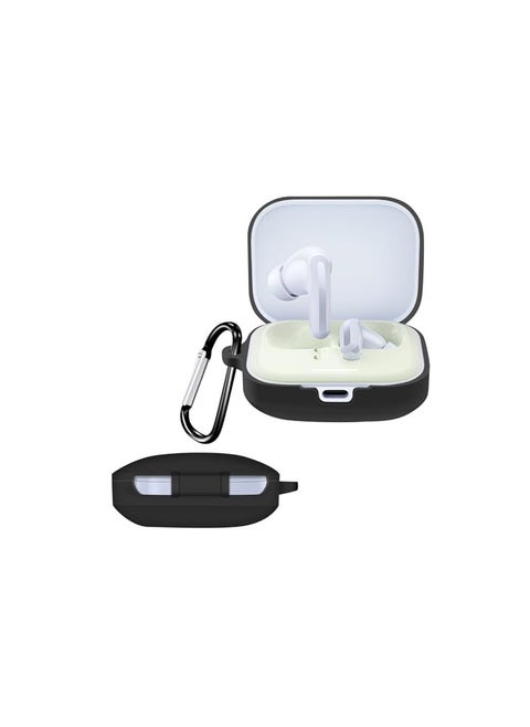 Silicone Case for Redmi Buds 5, Wireless Earphone Case Full Protective Cover Shockproof Case Anti-Lost Carabiner (black)