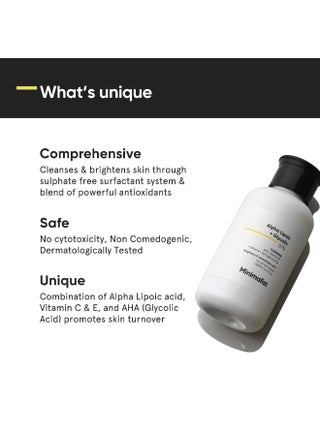 Minimalist 7% ALA & AHA Brightening Face Wash with Vitamin B5 For Hydration, Glycolic Acid For Exfoliation & Alpha Lipoic Acid For Glowing Skin - view 3