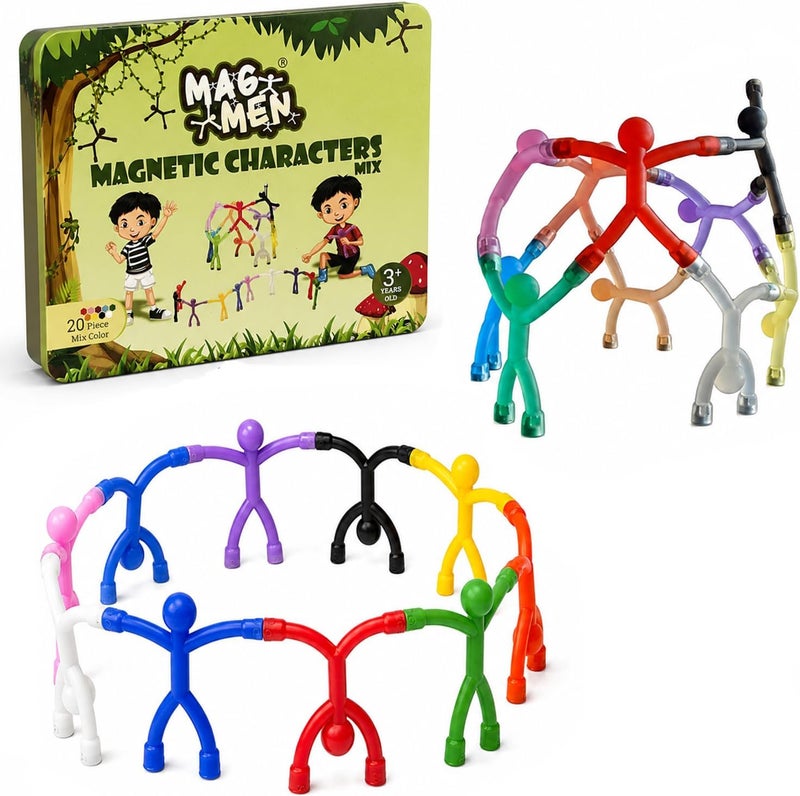 MAGMEN Magnetic Travel Toys, Stretchy, Fun, and Educational Fidget Toys for Kids and Adults Ages 3 and Up 20 Mix - Image 1