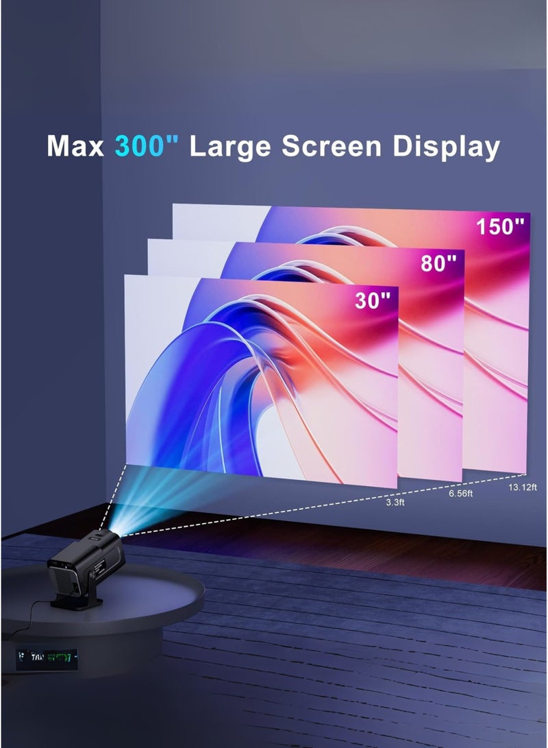 كالوس جهاز عرض ذكي محمول عالي الدقة - يدعم 4K، واي فاي ثنائي النطاق 5G وبلوتوث 5.0 - جهاز عرض صغير للسينما المنزلية للأفلام والألعاب والعروض التقديمية - متوافق مع أنظمة Android وiOS وWindows وTV Stick وHDMI وUSB - Image 2