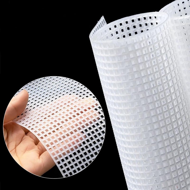Allazone 10 PCS Clear Mesh Canvas Sheets for Embroidery Making, Cross Stitch Plastic Aida Mesh Screen for Crafts DIY Crochet Projects - Image 5