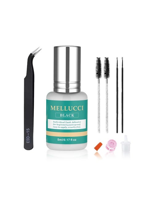 Eyelash Cluster Glue Waterproof Strong Hold Cluster Lash Glue For Diy And Professional Use 2-3 Weeks Long Lasting Sensitive Lash Extension Glue Low Fume (5Ml With Tweezers)