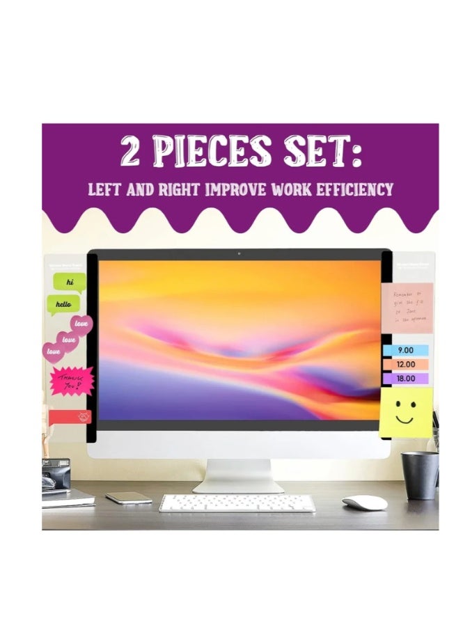 2pcs الكمبيوتر مراقبة مجلس المذكرة، مكتب مكتب الملحقات، حامل ملاحظة لاصقة الكمبيوتر، منزل مكتب سطح المكتب مجلس الرسائل للرجال والنساء - Image 4