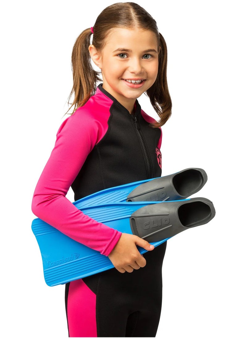 Cressi-Sub Cressi CLIO Full Foot Fins for Snorkeling, Diving and Swimming, Blue  - Image 2