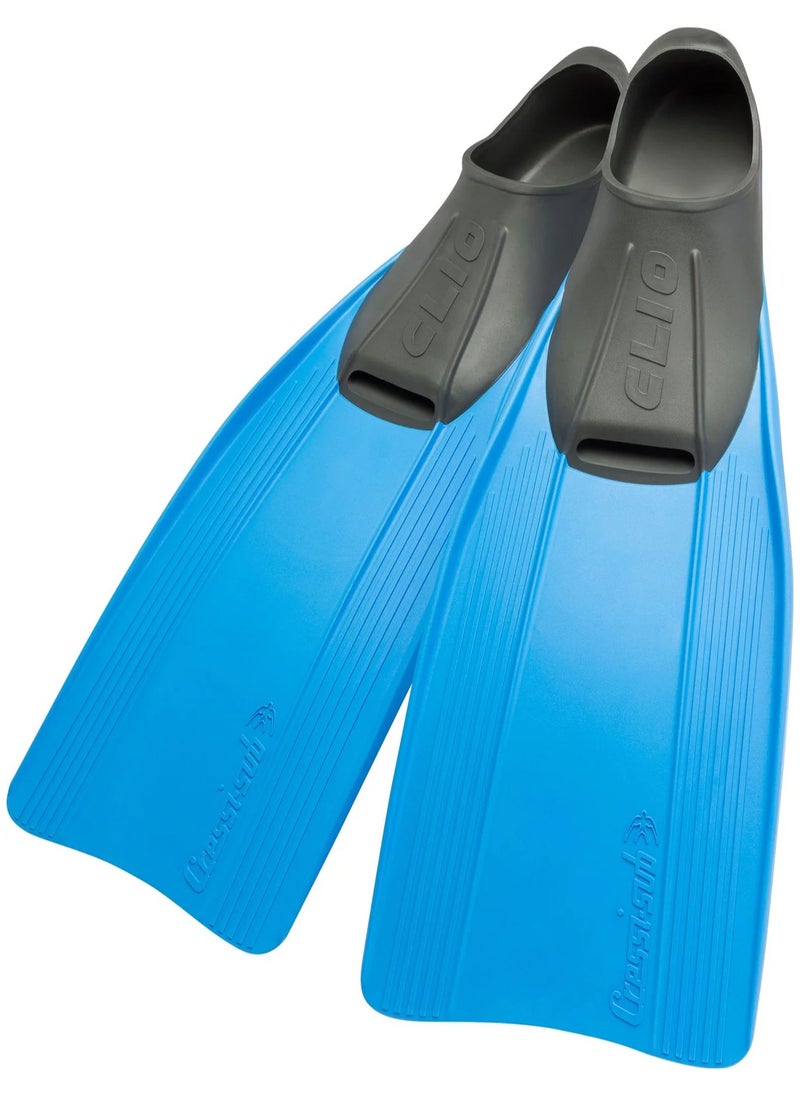 Cressi-Sub Cressi CLIO Full Foot Fins for Snorkeling, Diving and Swimming, Blue  - Image 1