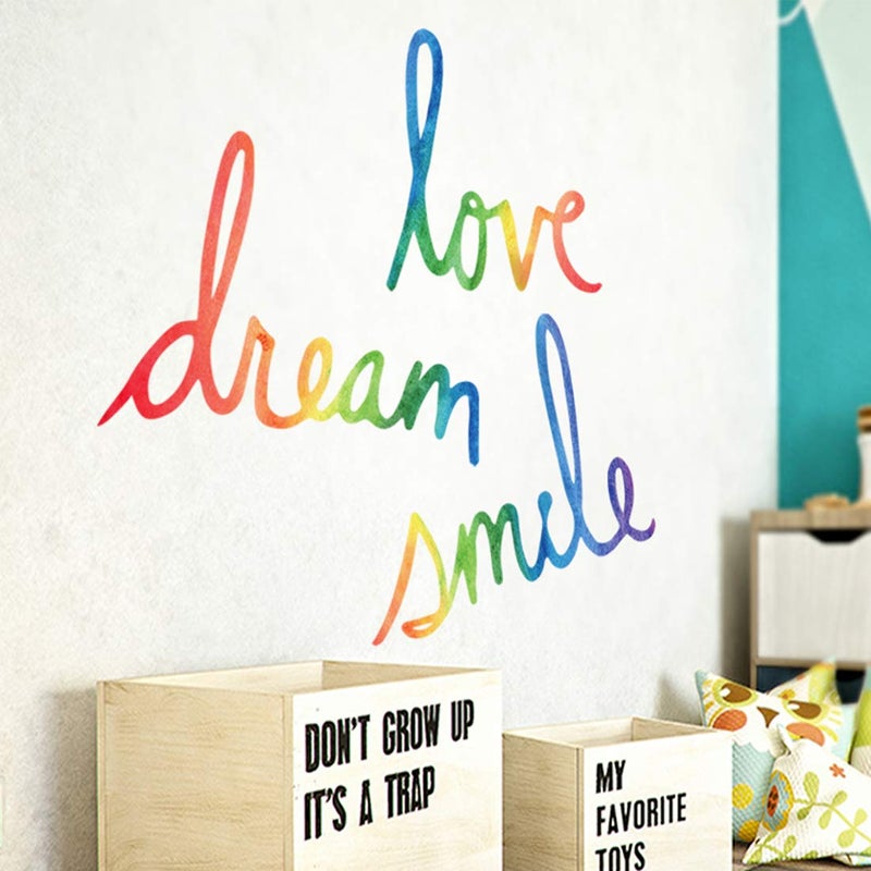 iinuu Inspirational Quotes Decor for Living Room, Bedroom, Classroom, Playroom, Nursery - Love Dream Smile Wall Decals for Girls Boys Room Decorations - Image 2