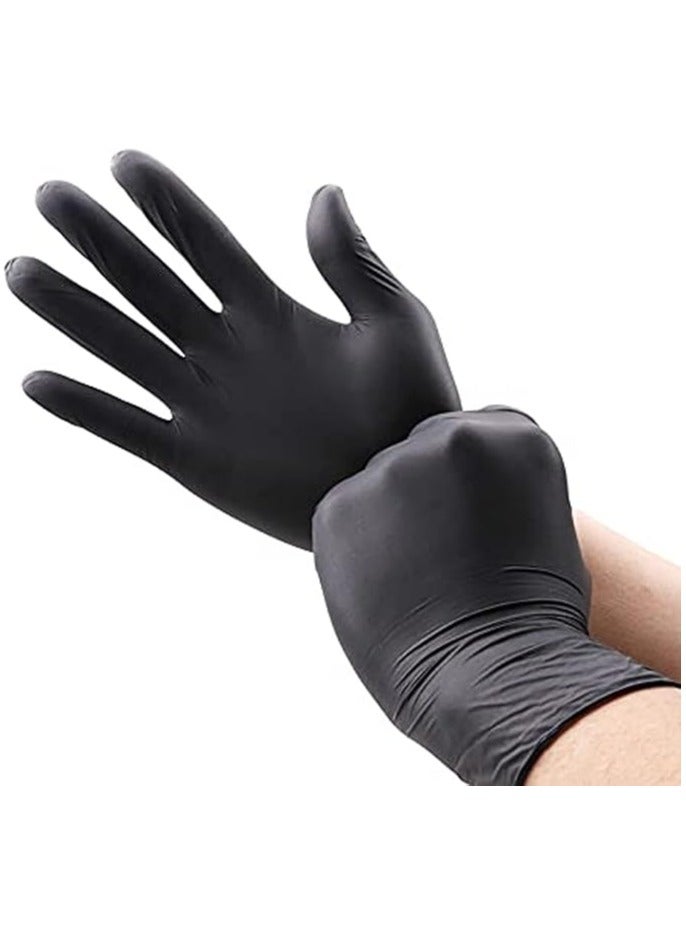 YASHFEEN 100-Piece Medical Powder-Free Vinyl Gloves Black, Extra Large - Image 1