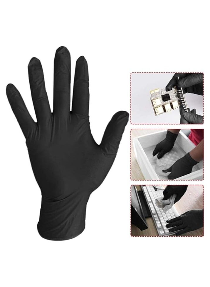 YASHFEEN 100-Piece Medical Powder-Free Vinyl Gloves Black, Extra Large - Image 4