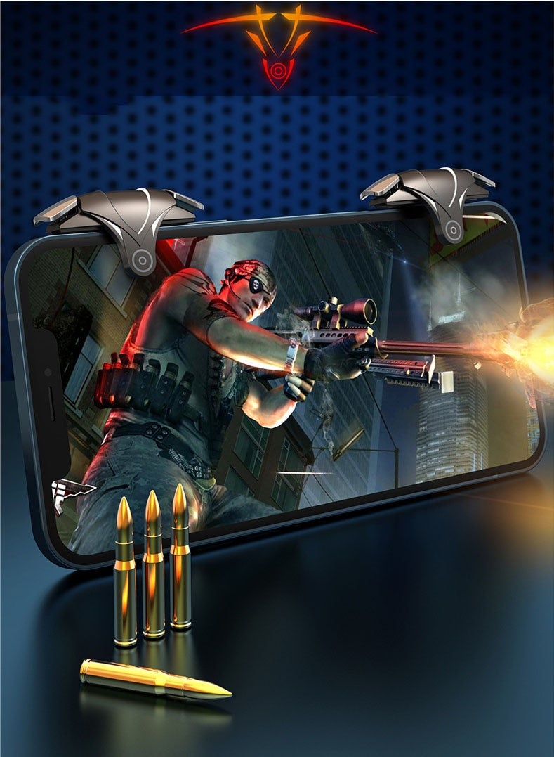 اوليو عبوتان من وحدة تحكم ألعاب PUBG العالمية للهواتف المحمولة، مزودة بأزرار تحكم مادية، متوافقة مع أجهزة التحكم، توفر شعورًا مريحًا عند الإمساك بها، مما يُحسّن سرعة ودقة التصويب. - Image 2