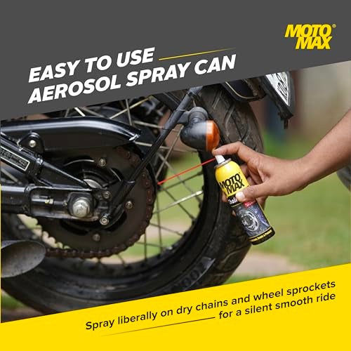 Motomax Chain Lube Aerosol Spray 200 ml |Provides Lubrication and corrosion protection of Chain & sprockets for Bikes, Motorbikes, Cars| Avoid Sling Off & Prevent Chain breakage | Extended Chain Life - Image 2