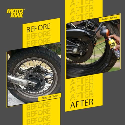 Motomax Chain Lube Aerosol Spray 200 ml |Provides Lubrication and corrosion protection of Chain & sprockets for Bikes, Motorbikes, Cars| Avoid Sling Off & Prevent Chain breakage | Extended Chain Life - Image 4