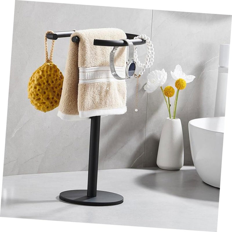 Black Stainless Steel Freestanding Towel Holder Stand For Bathroom Kitchen Countertop - Image 4