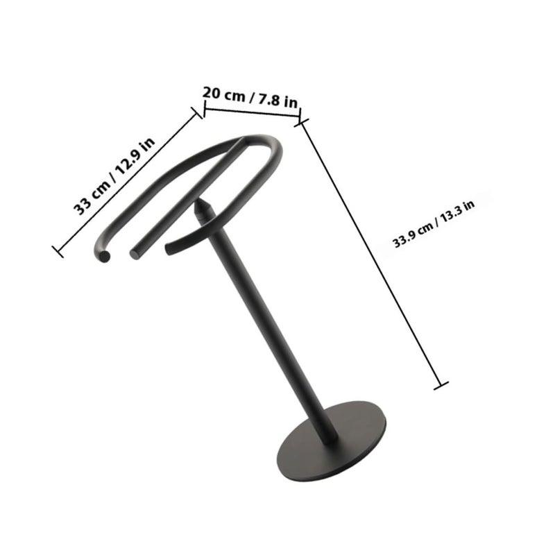 Black Stainless Steel Freestanding Towel Holder Stand For Bathroom Kitchen Countertop - Image 3