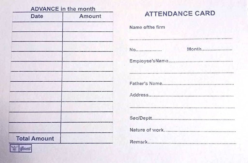 Generic Attendance Card 300 PcsWhite  - Image 2