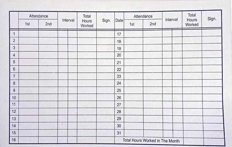 Generic Attendance Card 300 PcsWhite  - Image 1
