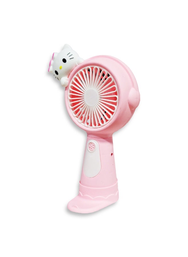 Cute cartoon handheld fan, 3 different speeds, USB rechargeable battery for easy use anywhere, small and lightweight design perfect for carrying in your bag or on your desk, safe materials and attractive design for kids and adults, tabletop fan holder, great summer gift - Image 4