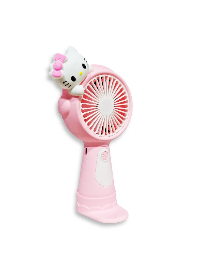 Cute cartoon handheld fan, 3 different speeds, USB rechargeable battery for easy use anywhere, small and lightweight design perfect for carrying in your bag or on your desk, safe materials and attractive design for kids and adults, tabletop fan holder, great summer gift - Image 3