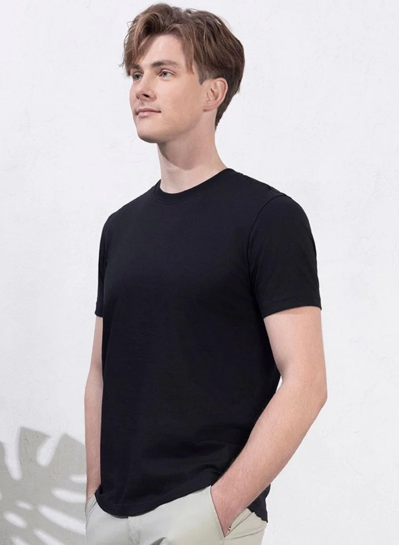 جيوردانو تي شيرت رجالي قطن جوردانو بقصة ضيقة بياقة دائرية وأكمام قصيرة