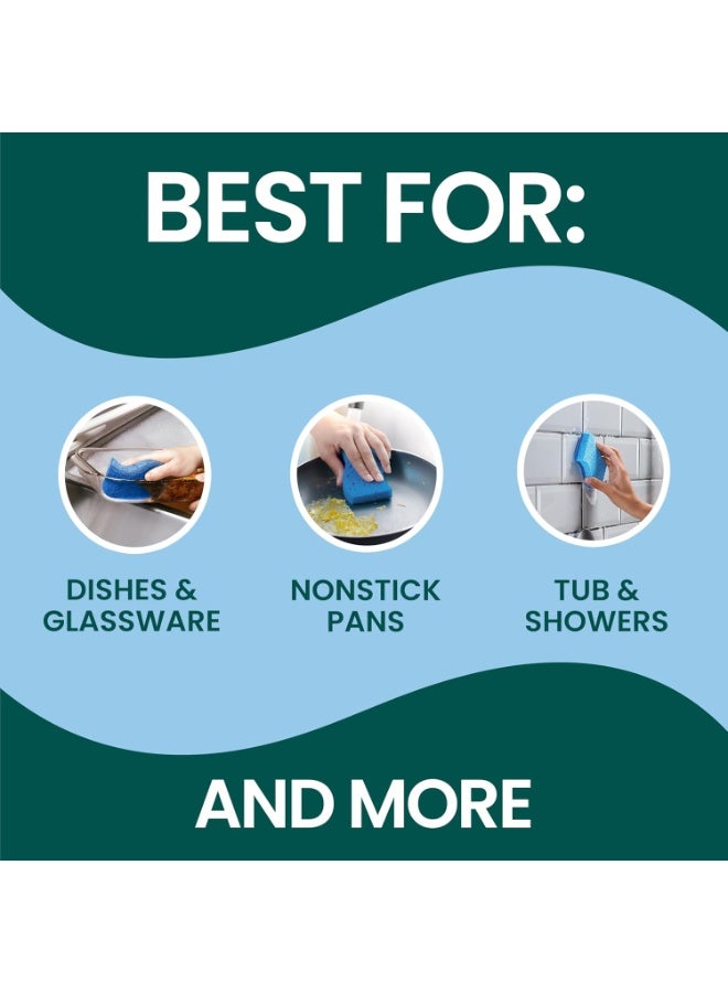 Scotch Brite Scotch-Brite Zero Scratch Scrub Sponge, 6 Kitchen Sponges for Cleaning Around the Home, Bathroom & More, Scratch-free Dish Scrubber, Multi-surface Safe, Best for Nonstick Pots and Pans - Image 4