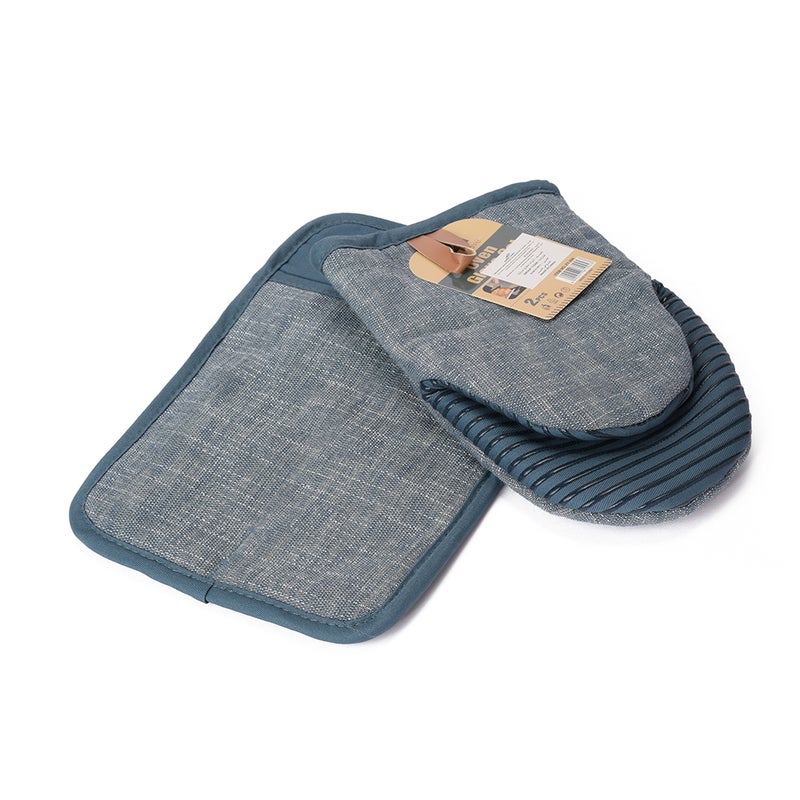 Oven Mitt and Pot Holder Set, Blue, 2 Pcs. - Image 1