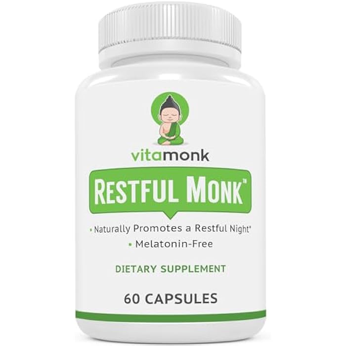 VitaMonk Melatonin Free Sleep Aid With Magnesium, GABA, Theanine and Apigenin - Natural Sleep Aid Without Melatonin, Natural Sleep Aids for Adults, Sleeping Pills for Adults, Sleeping Aids for Adults - Image 1