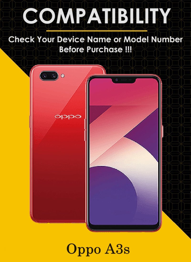 5 Pieces Tempered Glass Screen Protector 5D Designed For Oppo A3s Full Glue Edge to Edge Full Screen Coverage And Bubble Free