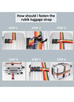 Rubik Cross Luggage Strap with Password 150 Inch Adjustable Heavy Duty Travel Packing Belt for Bag Baggage Suitcase Safety (1 Pack) Orange  - Image 3