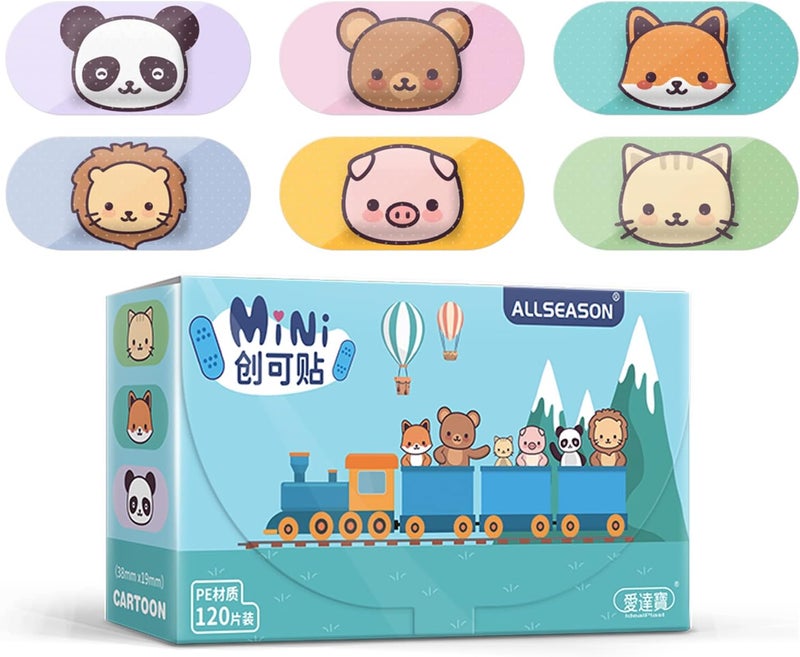 Kids Adhesive Bandages, 120pcs Cute Cartoon Bandage Disposable Breathable Waterproof Bandage for Boys Girls Toddlers, 38mm*19mm