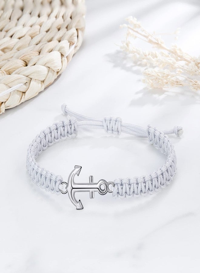 JENDEAR SHINE Anchor Bracelet for Men, Adjustable Hand Braided Rope Bracelet, Nautical Surf Summer Jewelry Gifts for Men - Image 5