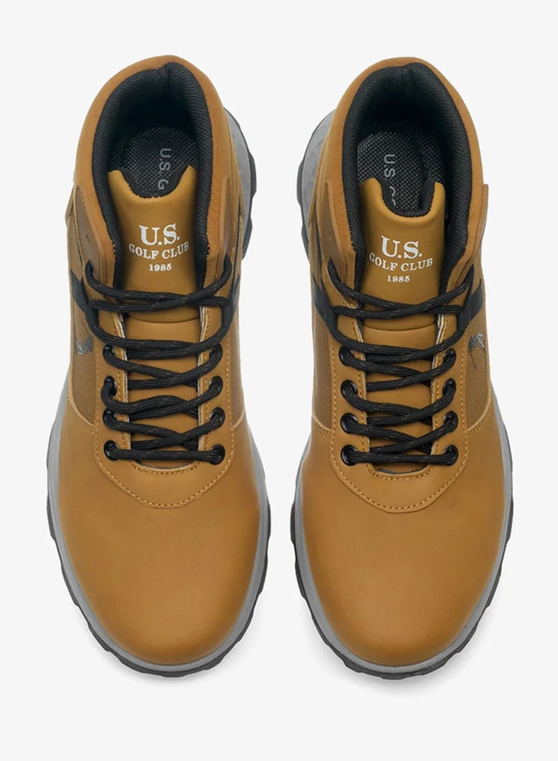 يو اس غولف كلوب Men's High-Top Casual Sneakers – Camel