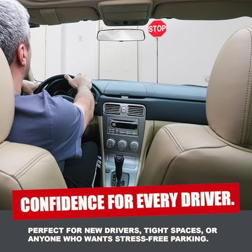 Securityman Garage Parking Aid with LED Stop Sign [Upgraded Base] – Large 7" Sign, Bright Red LEDs, Adjustable Height – Garage Car Stopper & Parking Assist Indicator - Image 3