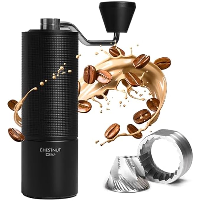 TIMEMORE Manual Coffee Grinder With Stainless Steel Espresso Coffee Bean Grinder Chestnut C3 Esp Internal Adjustable Setting Double Bearing Positioning Black - Image 2
