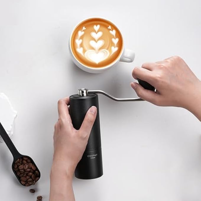 TIMEMORE Manual Coffee Grinder With Stainless Steel Espresso Coffee Bean Grinder Chestnut C3 Esp Internal Adjustable Setting Double Bearing Positioning Black - Image 3