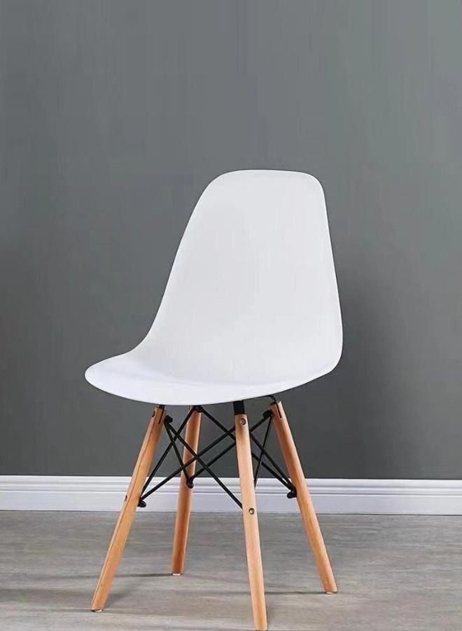 C&C Home Office & Dining Chair With Eiffel-Inspired Birch Wood Legs White - Image 1