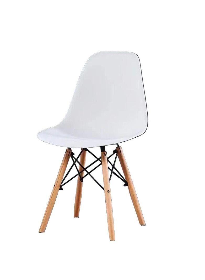 C&C Home Office & Dining Chair With Eiffel-Inspired Birch Wood Legs White - Image 4