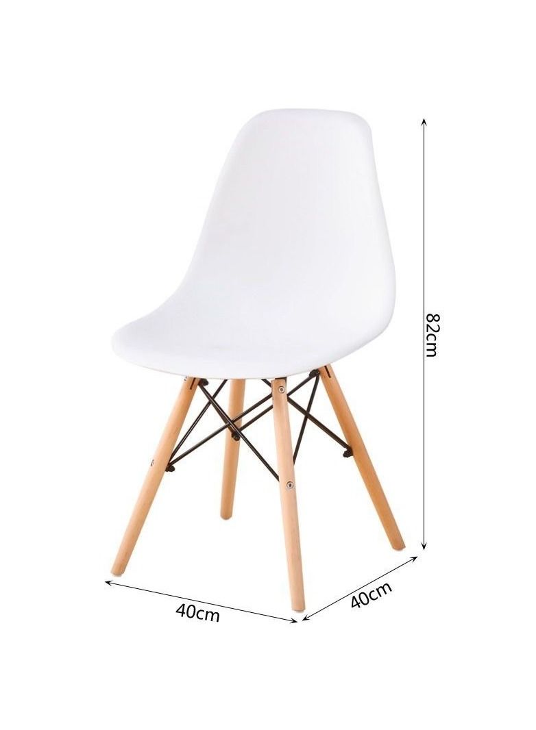 C&C Home Office & Dining Chair With Eiffel-Inspired Birch Wood Legs White - Image 5