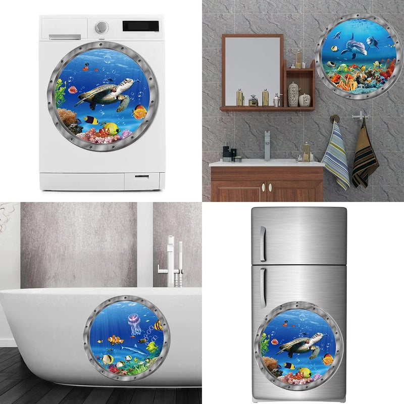 LiStarUs Ocean Animals World Under Sea Decor Includ Sea Turtles Dolphins Fishes 3 Pcs Removable 3D Peel and Stick Vinyl Stickers for Bathroom,Wall Decor,Wall Stickers,Bedroom,Furniture - Image 5