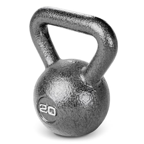 Marcy Hammertone Kettlebells, Ideal Workout Weights For Home Gym, Cast Iron, Black, 20lbs HKB-020 - Image 1