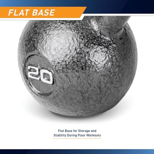 Marcy Hammertone Kettlebells, Ideal Workout Weights For Home Gym, Cast Iron, Black, 20lbs HKB-020 - Image 4