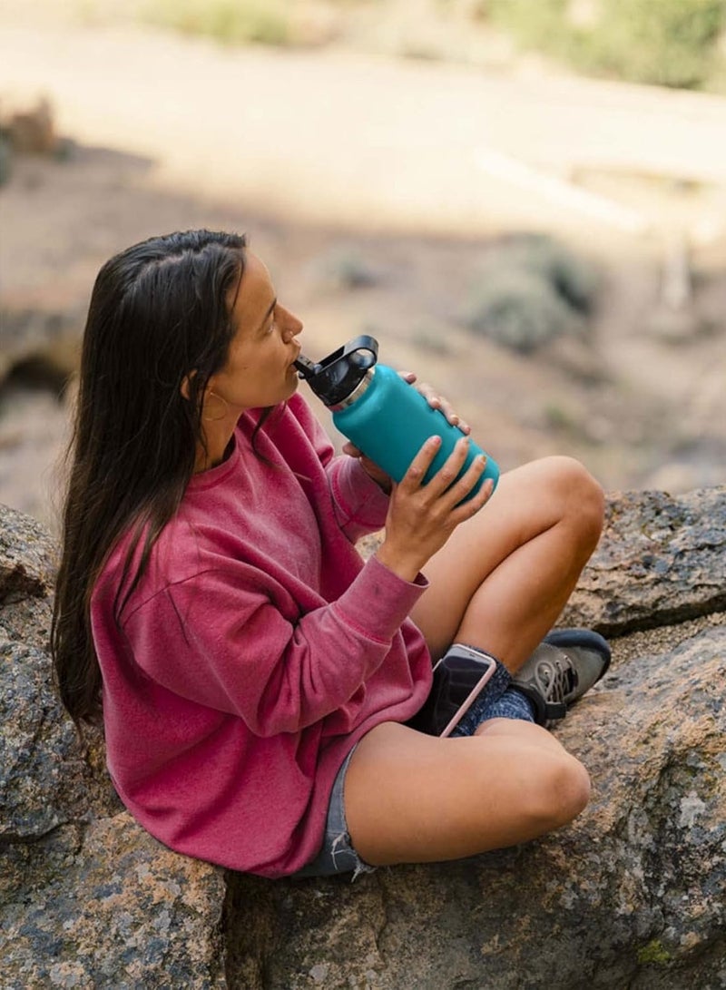 Hydro Flask Stainless Steel Vacuum Insulated Straw Lid Outdoors Gym Sports Water Bottle Blue 946ml/32oz - Image 4