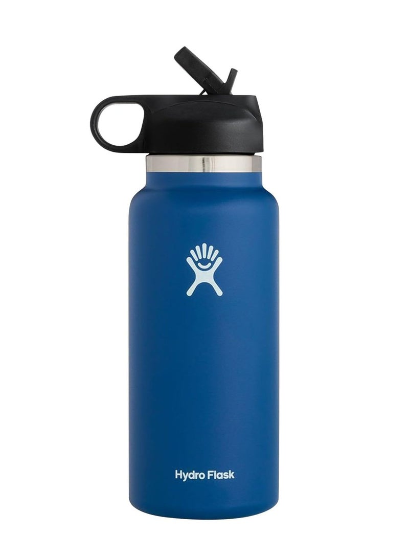 Hydro Flask Stainless Steel Vacuum Insulated Straw Lid Outdoors Gym Sports Water Bottle Blue 946ml/32oz - Image 1