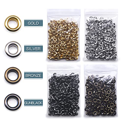 SEMINI Grommet Kit 800 Sets Gronmets Eyelets with 3 Pieces Install Tool Kit, 4 Colors - Image 3