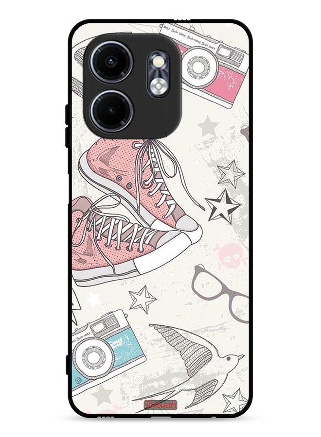 Tolwak Infinix Smart 9 4G Protective Case Cover Canva Shoes And Camera Art - Image 1
